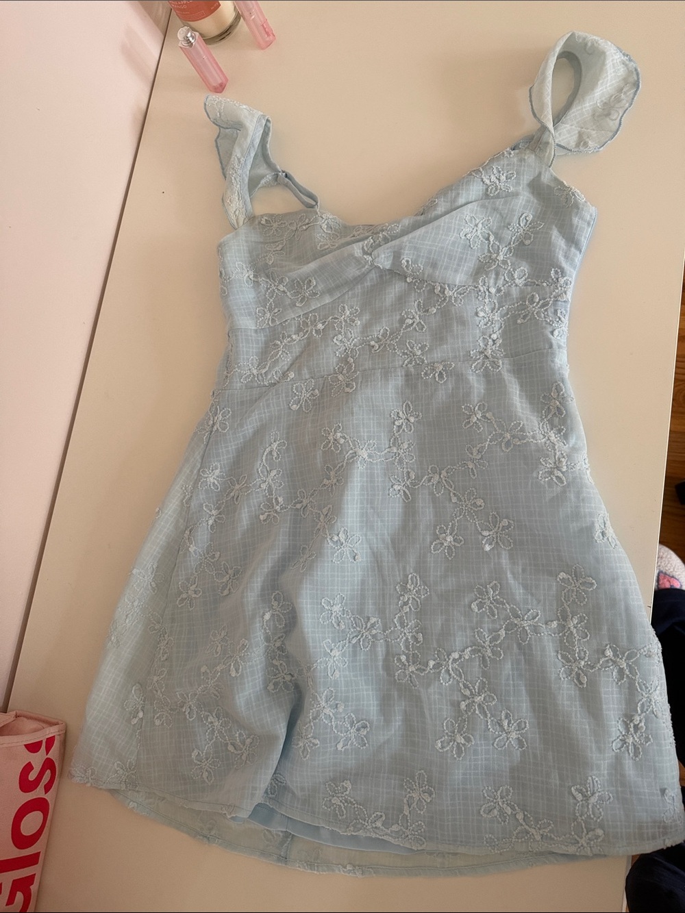 Princess Polly Light Blue Floral Lace Sundress